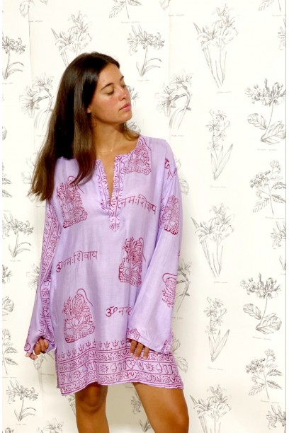 Kurta de mujer con tela India lila