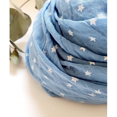 Fular estrellas azul jean