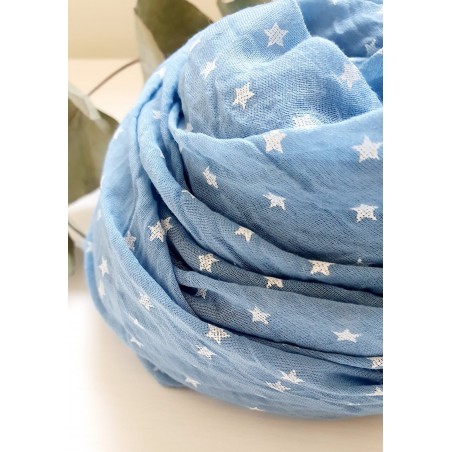 Fular estrellas azul jean
