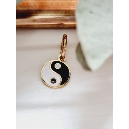 Pendiente aro  yin y yang