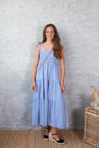 Vestido vichy con nido de...