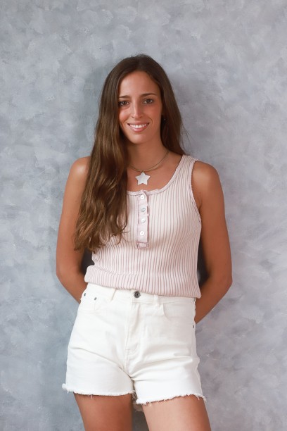 Top rosa de mujer de canalé...