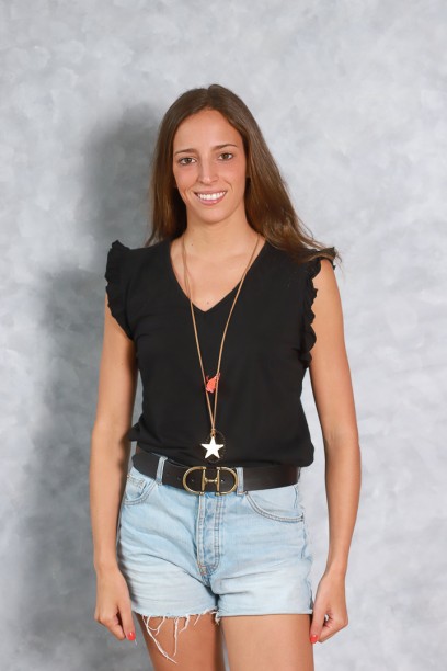 Camiseta pico con volante...