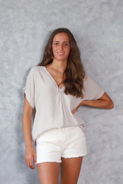 Blusa oversize tipo lino de...