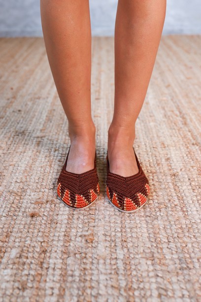 Bailarinas crochet marrones...