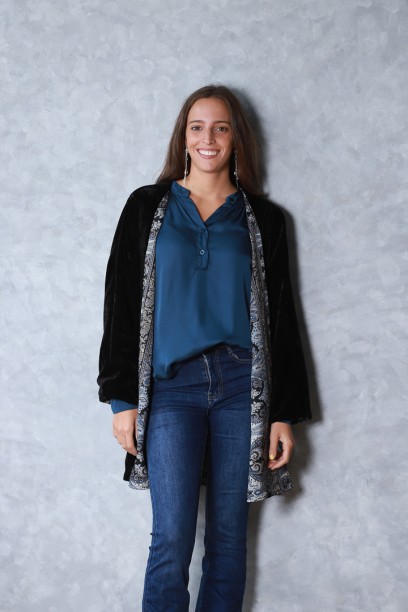 Kimono corto reversible de...