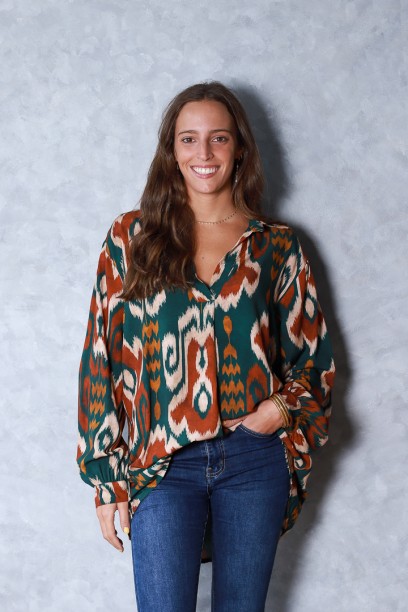 Blusa oversize de cuello...