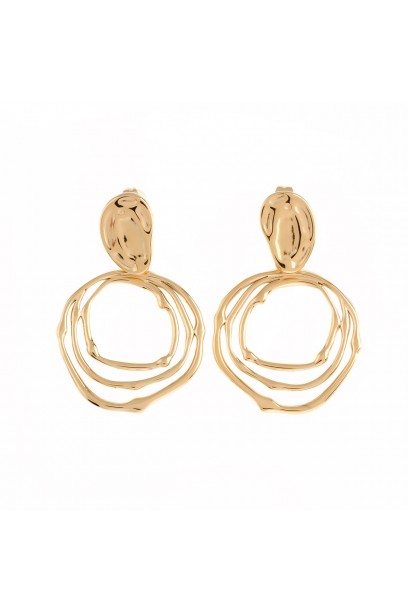 Pendientes acero dorado en...