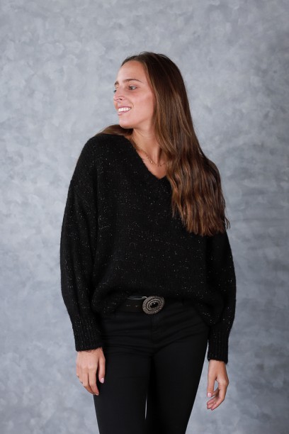 Jersey de cuello pico con...