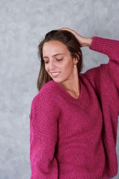 Jersey de cuello pico con...