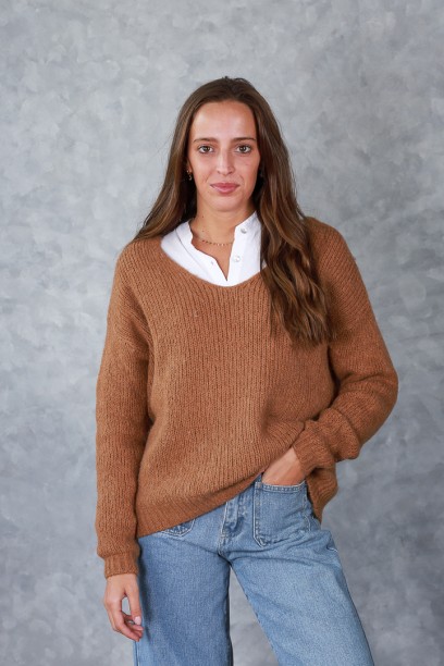 Jersey de cuello pico con...