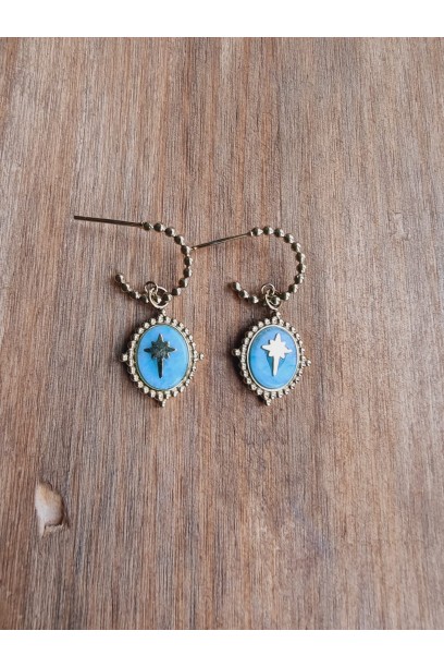 Pendientes de acero dorado...