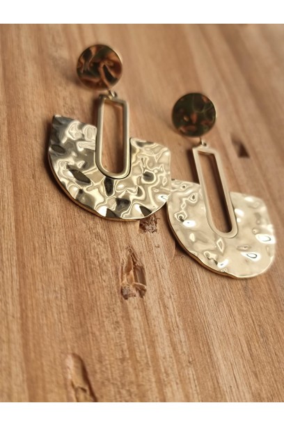 Pendientes acero dorado con...