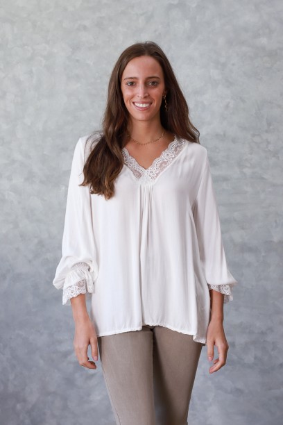 Blusa de mujer lencera de...