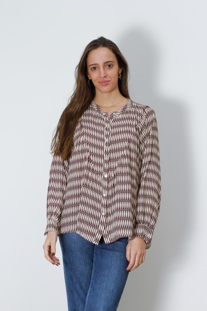 Camisa estampada geométrica...