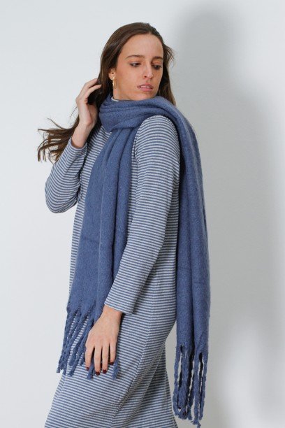 Bufanda de cashmere azul
