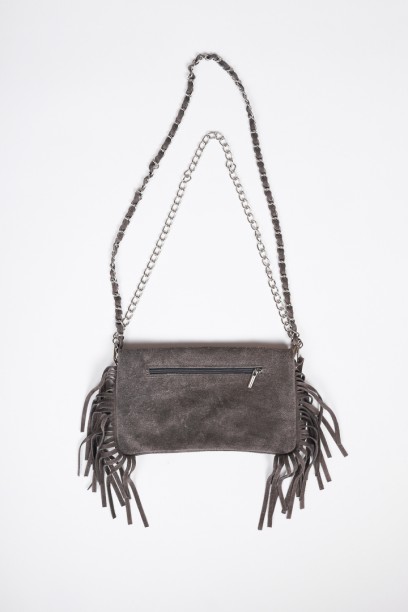 Bolso de ante gris con dos...