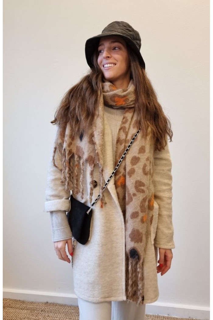 Bufanda cashmere de leopardo