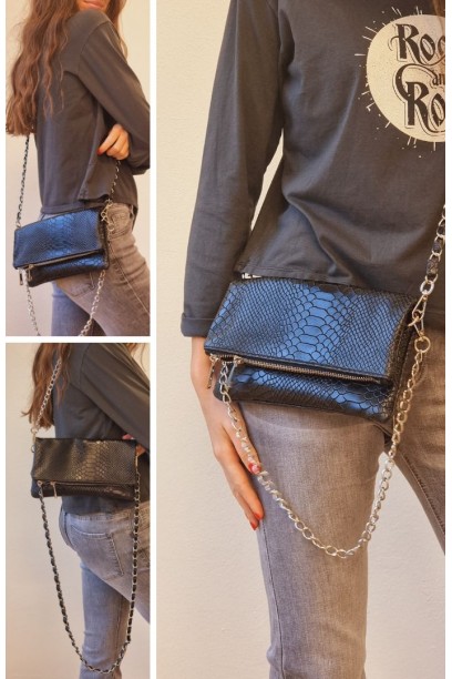 Bolso de doble cadena negro...