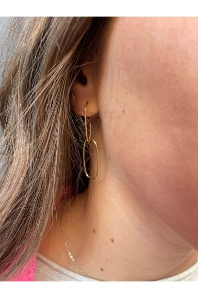 Pendientes acero dorado finito