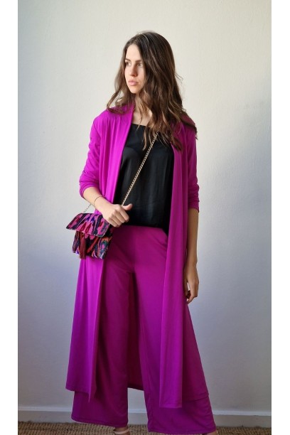 Kimono largo fluido color...