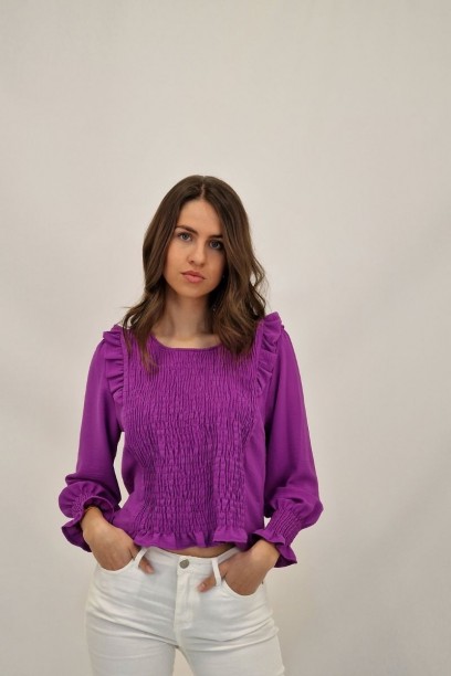 Blusa fruncida buganvilla...