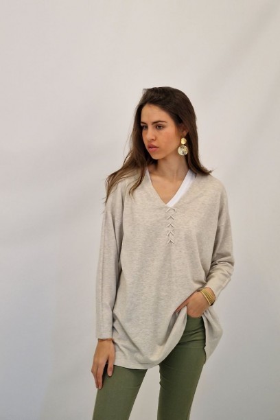 Jersey largo oversize de...