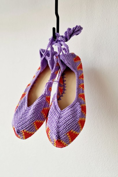 Bailarinas crochet  lilas y...