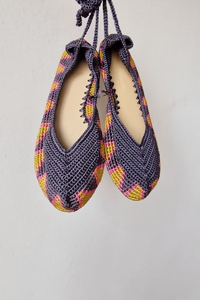 Bailarinas crochet grises...