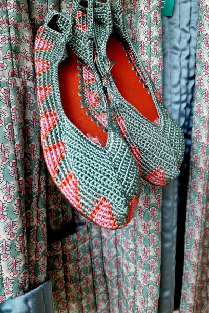 Bailarinas crochet verdes y...