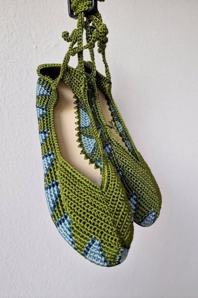 Bailarinas crochet pistacho...
