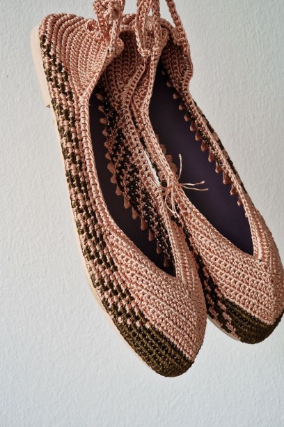 Bailarinas crochet rosas y...