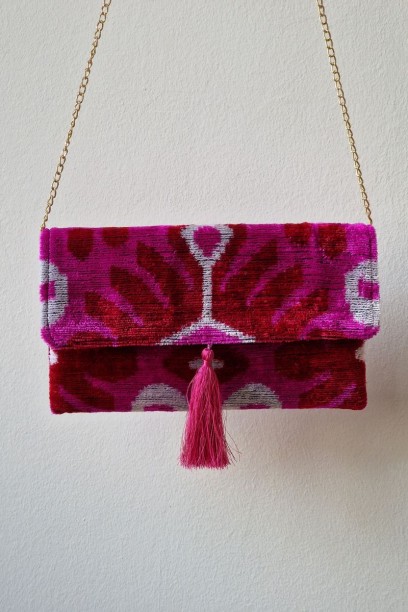 Bolso clutch İkat fucsia