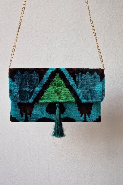 Bolso clutch İkat verde