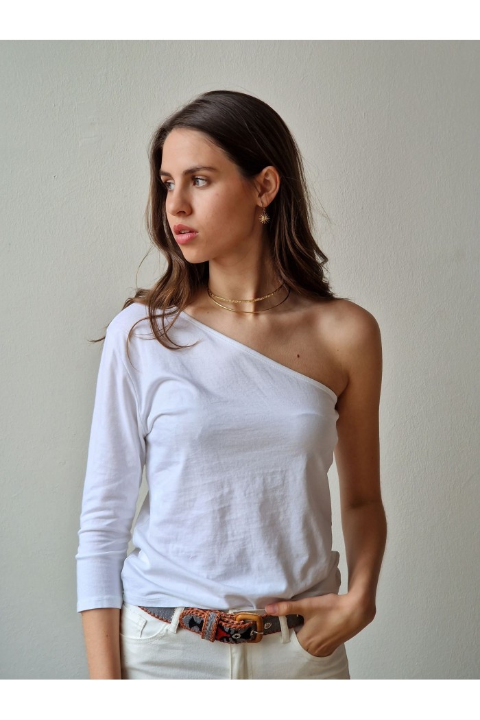 paz Posicionar Boda Compra un fondo de armario básico, camiseta de algodón con una sola manga.