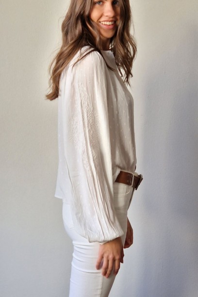 Camisa de mujer cuello mao...