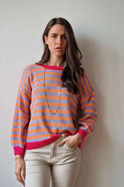 Jersey de rayas naranja,...