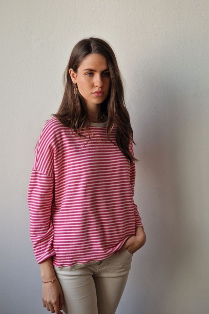 Camiseta oversize de rayas...
