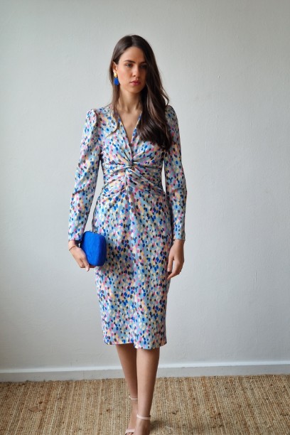 Vestido midi de manga larga...