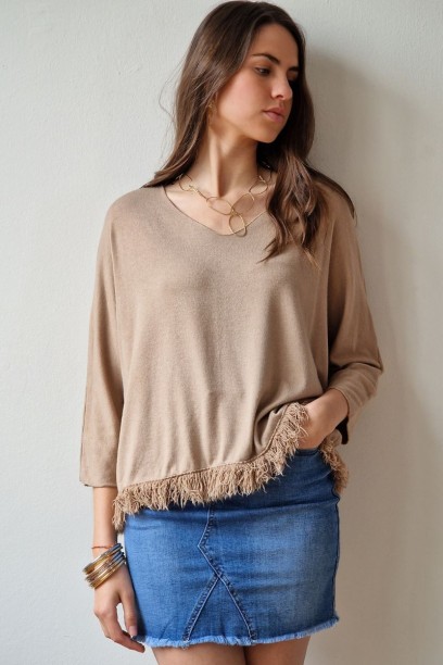 Jersey cuello pico con...