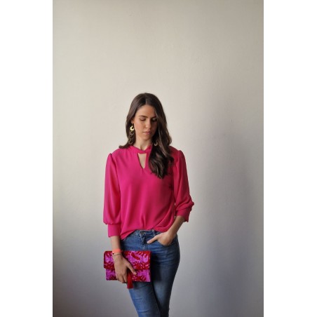 Blusa de de gasa con detalle de lazo en