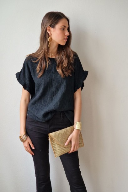 Blusa de bambula cuello...