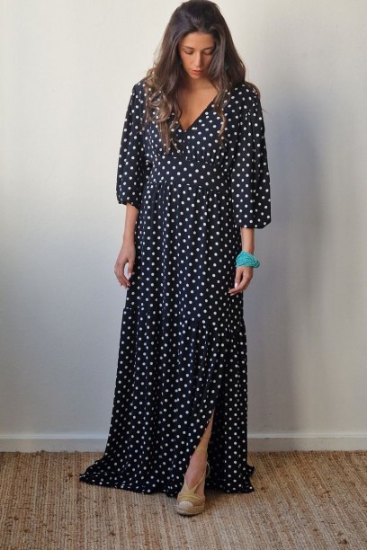 Vestido lunares negro...