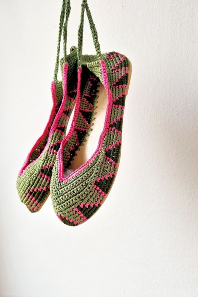 Bailarinas crochet con lazo...