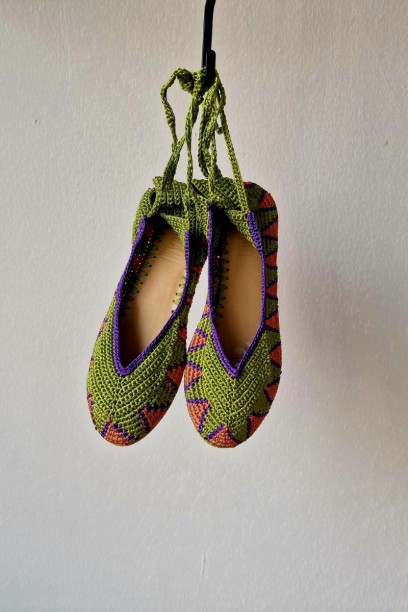 Bailarinas crochet con lazo...