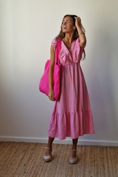 Vestido cuadro vichy cuello...