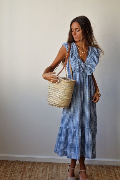 Vestido cuadro vichy cuello...