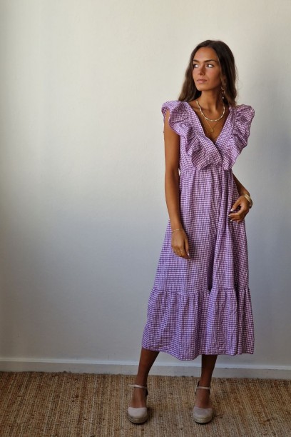 Vestido cuadro vichy cuello...