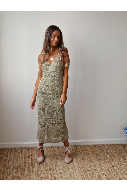 Vestido largo de crochet en...