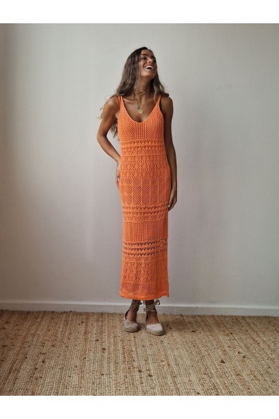 Vestido largo de crochet en...